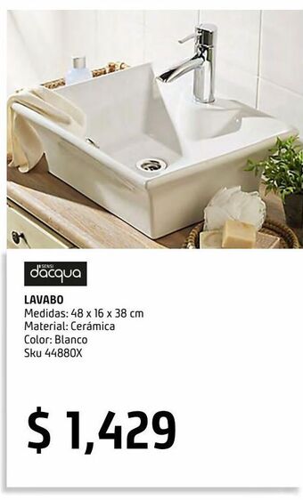 Sodimac Homecenter Lavabo de cerámica rectangular 38x48 cm oferta