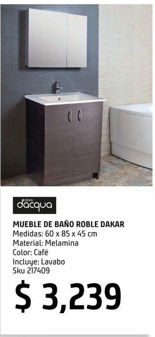 Sodimac Homecenter Mueble de baño sin espejo roble dakar oferta