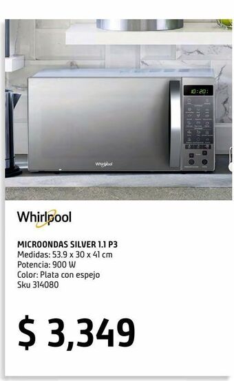 Sodimac Homecenter Microondas silver sin grill de 1.1 p3 oferta