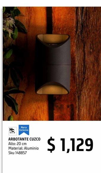 Sodimac Homecenter Arbotante exterior cuzco led 12w gris neutra 600lm metal ip44 20cm oferta