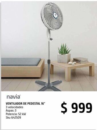 Sodimac Homecenter Ventilador de pedestal 16" navia de 3 velocidades oferta