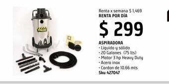Sodimac Homecenter Renta aspiradora liquido y solido x día oferta
