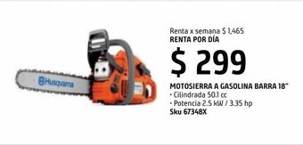 Sodimac Homecenter Renta motosierra a gasolina x día oferta