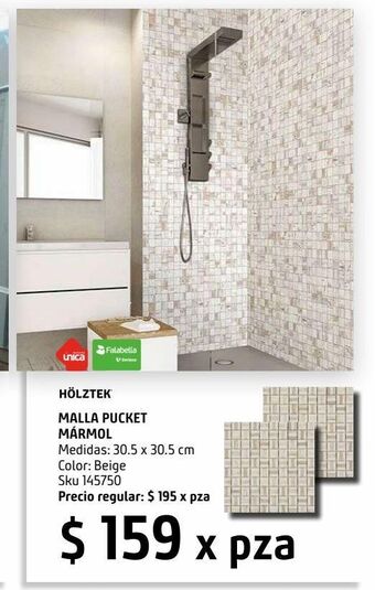 Sodimac Homecenter Malla pucket mármol 30.5x30.5 cm oferta