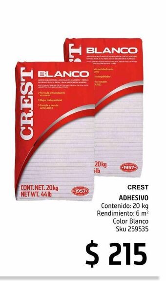 Sodimac Homecenter Adhesivo blanco 20 kg oferta