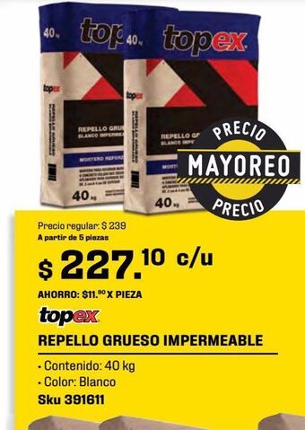 Sodimac Homecenter Repello grueso impermeable 40 kg blanco oferta