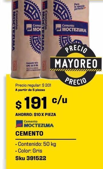 Sodimac Homecenter Cemento 50 kg gris oferta