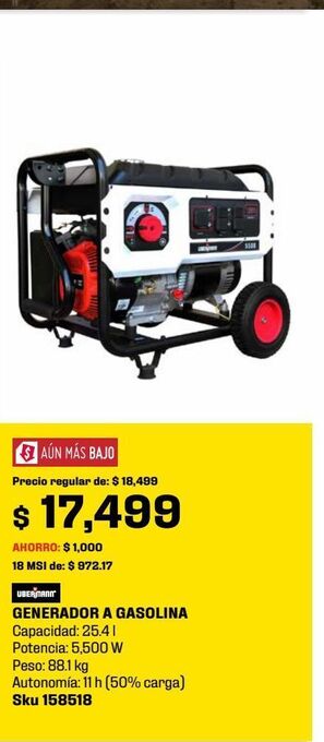 Sodimac Homecenter Generador a gasolina 5500 w oferta