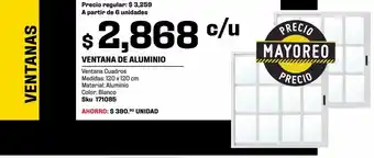 Ventana aluminio cuadros 120 x 120 cm