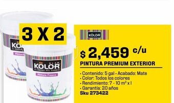 Sodimac Homecenter Pintura premium exterior mate blanco 5 gl oferta
