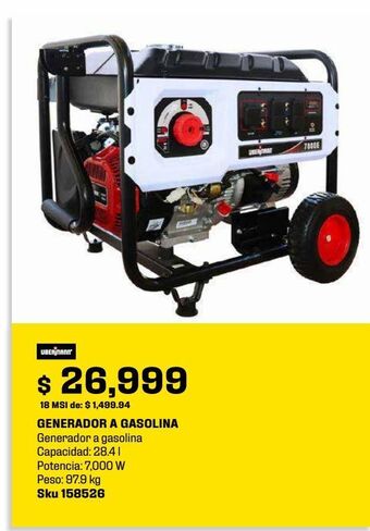 Sodimac Homecenter Generador a gasolina 7000 w oferta