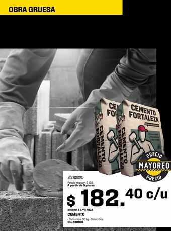 Sodimac Homecenter Cemento 50 kg gris oferta