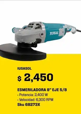 Sodimac Homecenter Esmeriladora 9" 2,400w eje 5/8 oferta