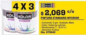Sodimac Homecenter Pintura standard interior mate blanco 5 gl oferta