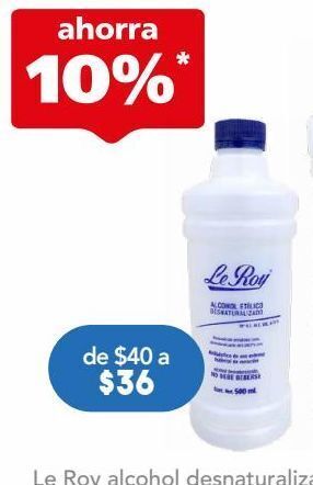 Farmacia San Pablo Le roy alcohol desnaturalizado 70° 500ml oferta