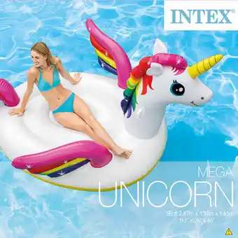 Inflable Acuático mega montable de unicornio, Intex