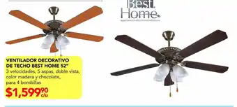 Woolworth Ventilador decorativo de techo best home 52" oferta