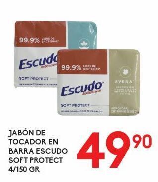 Alsuper Jabón de tocador en barra escudo soft protect 4/150g oferta
