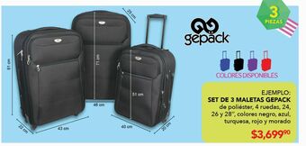 DelSol Set de 3 maletas gepack oferta