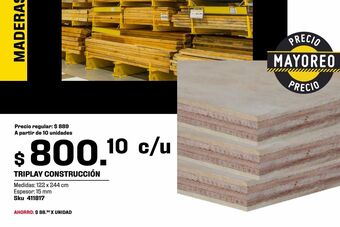 Sodimac Homecenter Triplay construcción 15 mm oferta