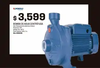 Sodimac Homecenter Bomba de agua centrífuga de 1 hp, para elevación de cisterna a tinaco oferta