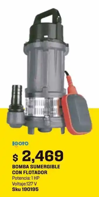 Sodimac Homecenter Bomba sumergible 1 hp 127 v c/flotador oferta
