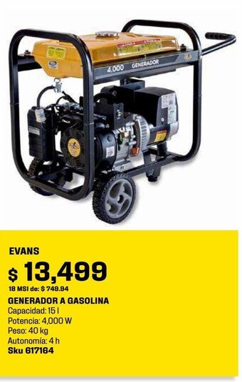 Sodimac Homecenter Generador a gasolina 4000w oferta