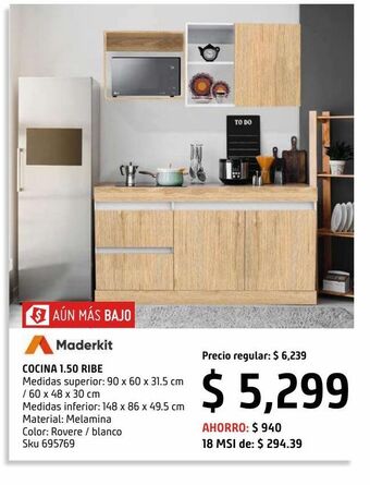 Sodimac Homecenter Cocina 1.50 ribe oferta