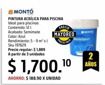 Sodimac Homecenter Pintura acrílica 12 l piscina azul oferta