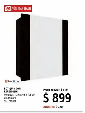 Sodimac Homecenter Botiquin con espejo niki oferta