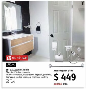 Sodimac Homecenter Set de 6 accesorios turín cromado oferta