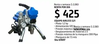 Sodimac Homecenter Renta equipo airless g21 1.2hp x día oferta