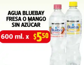 Farmacias Guadalajara Agua Bluebay Fresa o Mango Sin Azúcar 600ml oferta