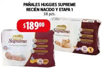 Farmacias Guadalajara Pañales Huggies Supreme Recién Nacido Y Etapa 1 38pzs oferta