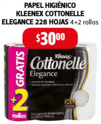 Farmacias Guadalajara Papel Higiénico Kleenex Cottonelle Elegance 228 Hojas 4+2 Rollos oferta