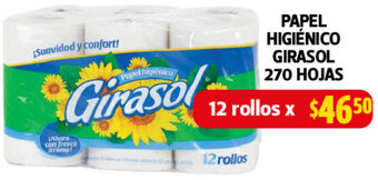 Farmacias Guadalajara Papel Higiénico Girasol 270 Hojas 12 Rollos oferta