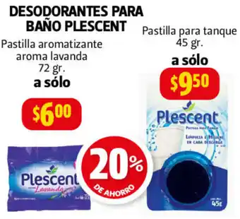 Farmacias Guadalajara Desodorantes para Baño Plescent Pastilla Aromatizante Aroma Lavanda 72gr oferta
