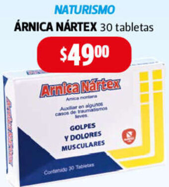 Farmacias Guadalajara Naturismo Árnica Nártex 30 Tabletas oferta