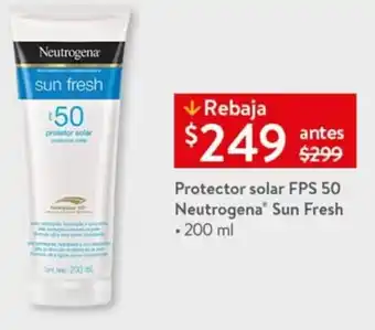 Walmart Protector Solar FPS 50 Neutrogena Sun Fresh 200ml oferta