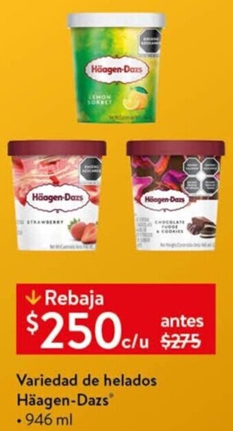 Variedad de Helados Häagen-Dazs 946ml