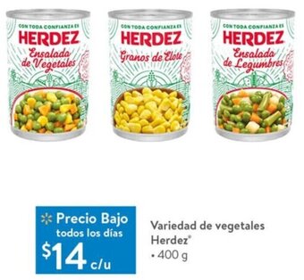 Walmart Variedad de Vegetales Herdez 400g oferta
