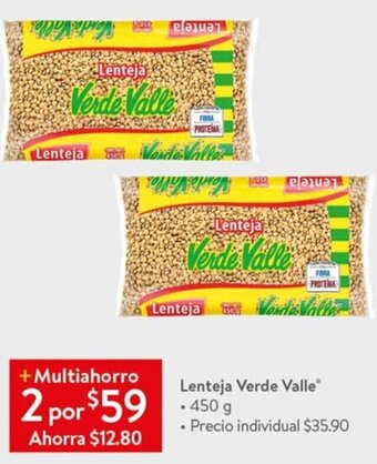 Walmart Lenteja Verde Valle 450g oferta
