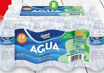 Walmart Agua Great Value 28 pzas de 500ml oferta