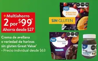 Crema de Avellana o Variedad de Harinas Sin Gluten Great Value
