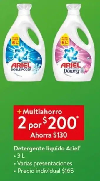 Walmart Detergente Líquido Ariel 3L oferta