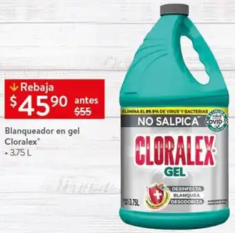 Walmart Blanqueador en Gel Cloralex 3.75L oferta