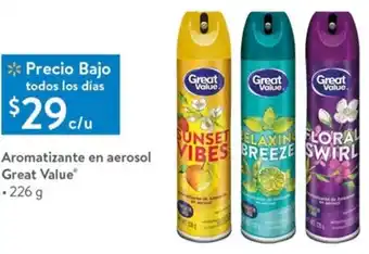 Walmart Aromatizante en Aerosol Great Value 226g oferta