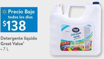 Walmart Detergente Líquido Great Value 7L oferta