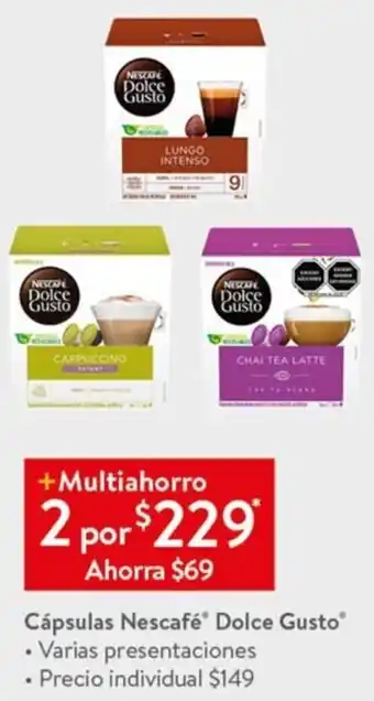 Walmart Cápsulas Nescafé Dolce Gusto oferta