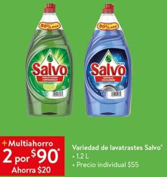 Walmart Variedad de Lavatrastes Salvo 1,2L oferta